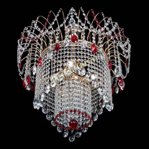 Люстра Агата Венеция №4 красная в Химках Гусь Хрустальный