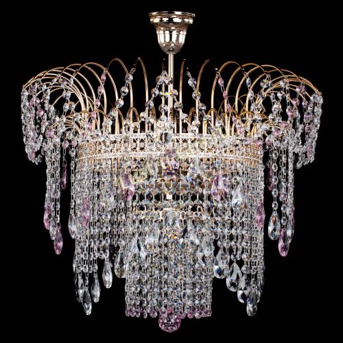 Люстра Агата Венеция №4 розовая в Химках Гусь Хрустальный