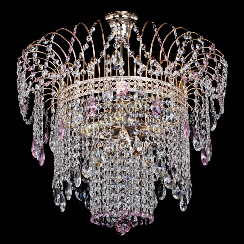 Люстра Агата Венеция №4 розовая в Химках Гусь Хрустальный