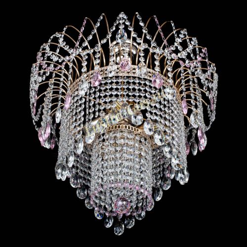 Люстра Агата Венеция №4 розовая в Химках Гусь Хрустальный