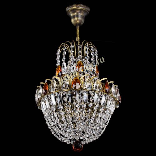 Люстра Астра №1 с подвесом под бронзу Чайная в Химках Гусь Хрустальный