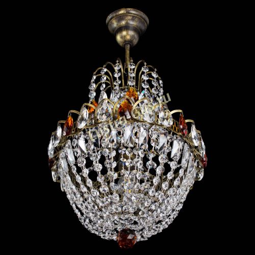 Люстра Астра №1 с подвесом под бронзу Чайная в Химках Гусь Хрустальный