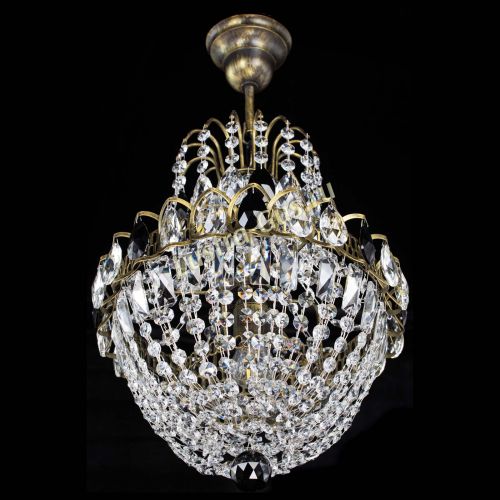 Люстра Астра №1 с подвесом под бронзу Черная в Химках Гусь Хрустальный