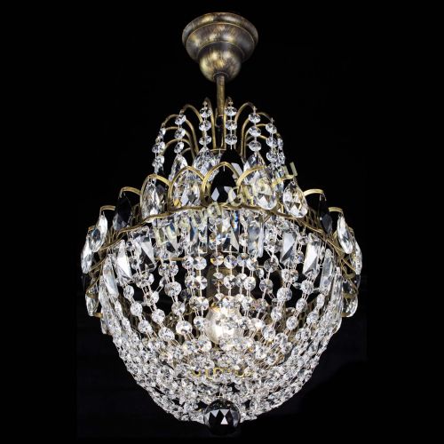 Люстра Астра №1 с подвесом под бронзу Черная в Химках Гусь Хрустальный