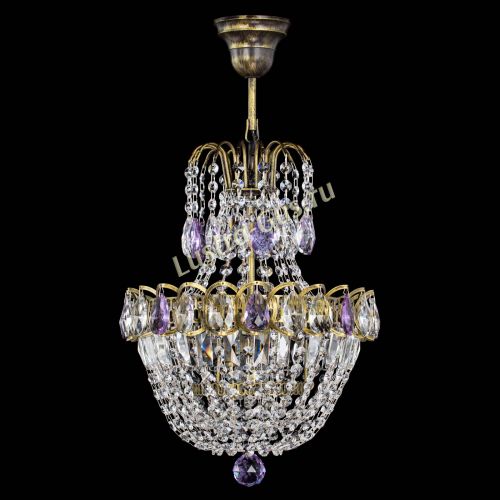 Люстра Астра №1 с подвесом под бронзу Фиолетоавя в Химках Гусь Хрустальный