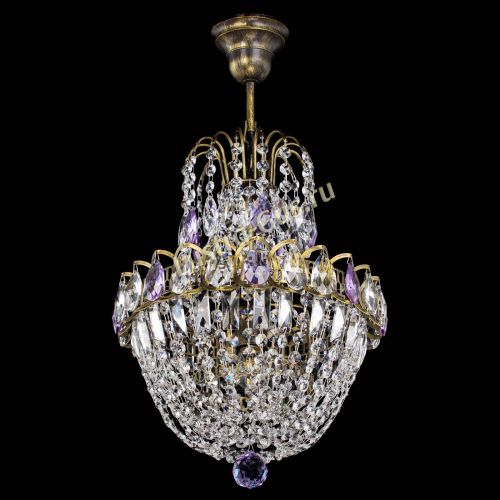 Люстра Астра №1 с подвесом под бронзу Фиолетоавя в Химках Гусь Хрустальный