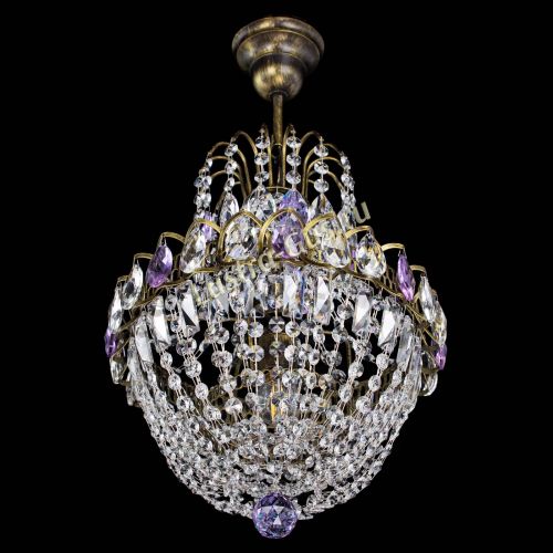 Люстра Астра №1 с подвесом под бронзу Фиолетоавя в Химках Гусь Хрустальный