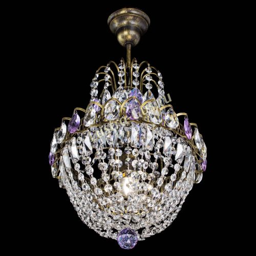 Люстра Астра №1 с подвесом под бронзу Фиолетоавя в Химках Гусь Хрустальный