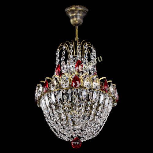 Люстра Астра №1 с подвесом под бронзу Красная в Химках Гусь Хрустальный