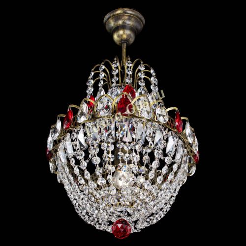 Люстра Астра №1 с подвесом под бронзу Красная в Химках Гусь Хрустальный