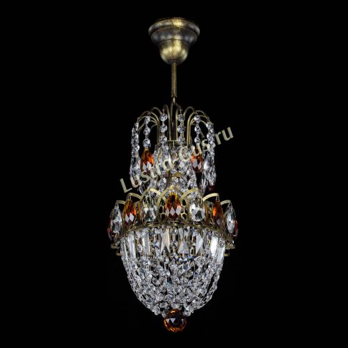 Люстра Астра №1 узкая чайная под бронзу в Химках Гусь Хрустальный