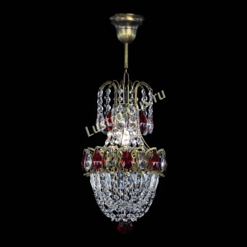 Люстра Астра №1 узкая красная под бронзу в Химках Гусь Хрустальный