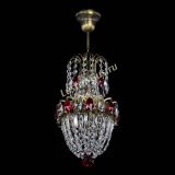 Люстра Астра №1 узкая красная под бронзу в Химках