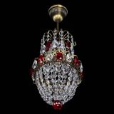 Люстра Астра №1 узкая красная под бронзу в Химках