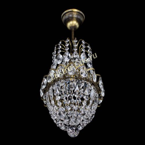 Люстра Астра №1 узкая с подвесом под бронзу в Химках Гусь Хрустальный