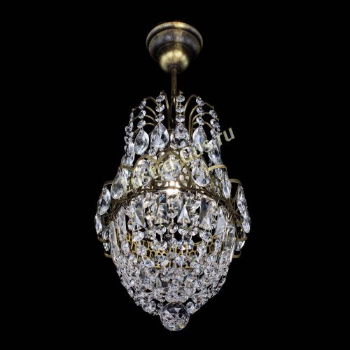 Люстра Астра №1 узкая с подвесом под бронзу в Химках Гусь Хрустальный