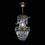 Люстра Астра №1 узкая синяя под бронзу в Химках
