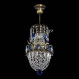 Люстра Астра №1 узкая синяя под бронзу в Химках