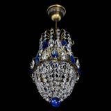 Люстра Астра №1 узкая синяя под бронзу в Химках