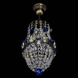 Люстра Астра №1 узкая синяя под бронзу в Химках