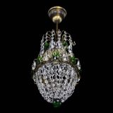 Люстра Астра №1 узкая зеленая под бронзу в Химках