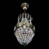 Люстра Астра №1 узкая зеленая под бронзу в Химках