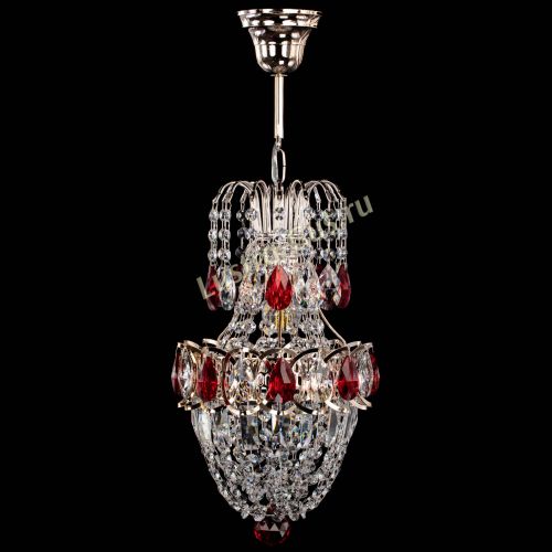 Люстра Астра №1 узкая красная в Химках Гусь Хрустальный
