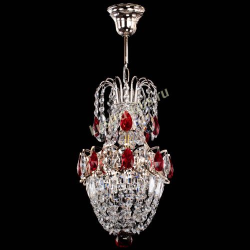 Люстра Астра №1 узкая красная в Химках Гусь Хрустальный