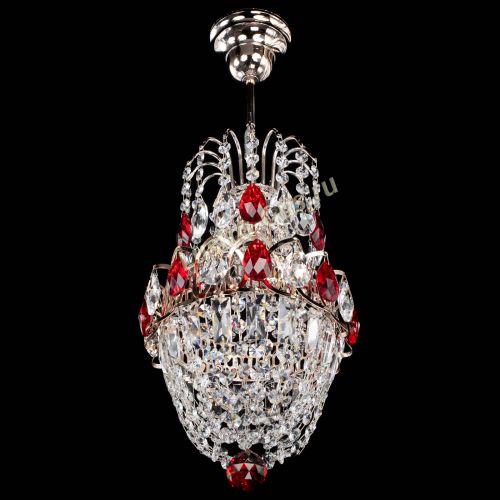 Люстра Астра №1 узкая красная в Химках Гусь Хрустальный