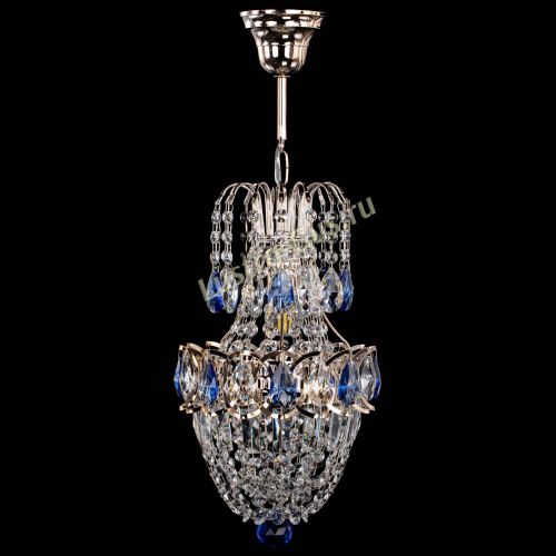 Люстра Астра №1 узкая синяя в Химках Гусь Хрустальный