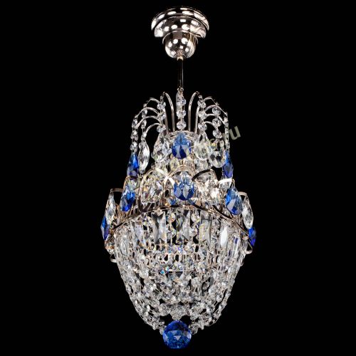 Люстра Астра №1 узкая синяя в Химках Гусь Хрустальный