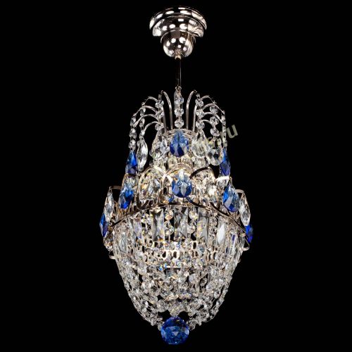 Люстра Астра №1 узкая синяя в Химках Гусь Хрустальный