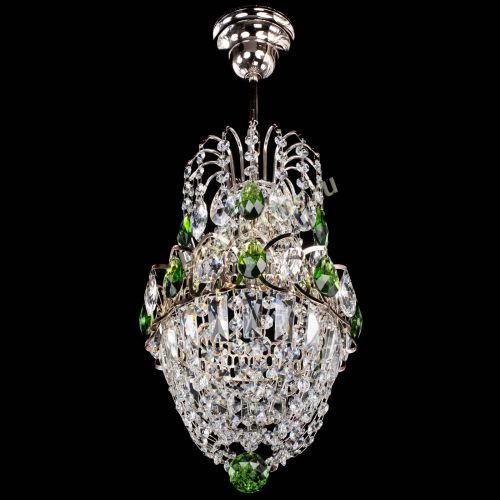 Люстра Астра №1 узкая зеленая в Химках Гусь Хрустальный