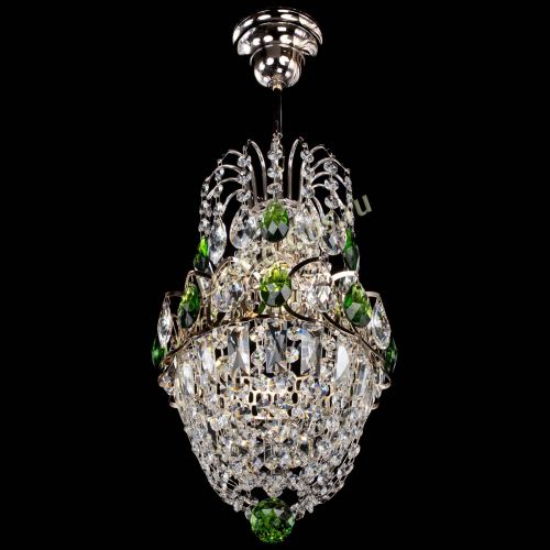 Люстра Астра №1 узкая зеленая в Химках Гусь Хрустальный