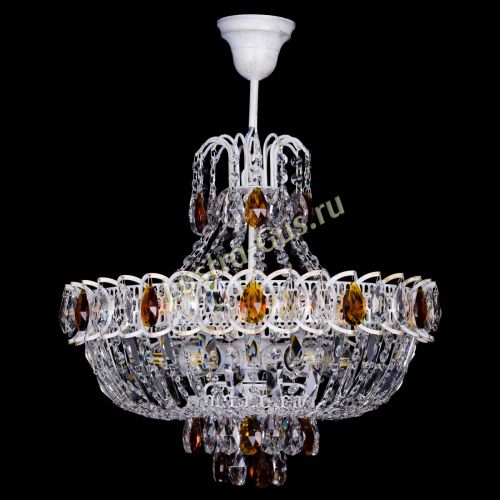 Люстра Астра Белая с подвесом чайная в Химках Гусь Хрустальный