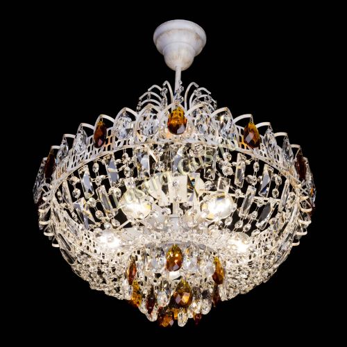 Люстра Астра Белая с подвесом чайная в Химках Гусь Хрустальный