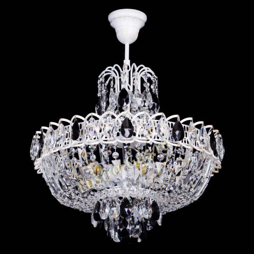 Люстра Астра Белая с подвесом черная в Химках Гусь Хрустальный