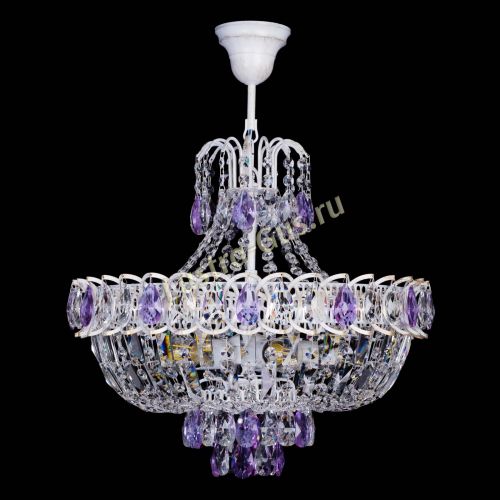 Люстра Астра Белая с подвесом фиолетовая в Химках Люстра Астра Белая с подвесом фиолетовая в Химках