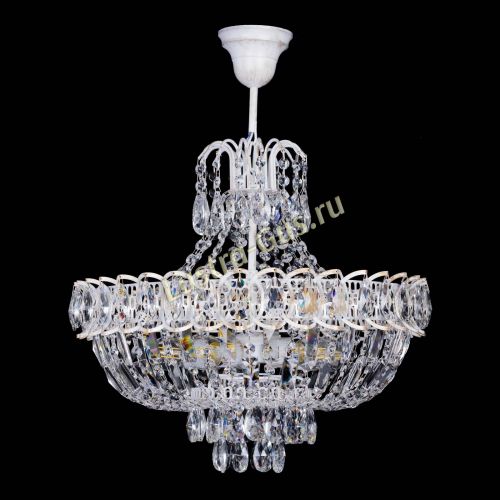 Люстра Астра Белая с подвесом в Химках Гусь Хрустальный
