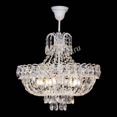 Люстра Астра Белая с подвесом в Химках Гусь Хрустальный