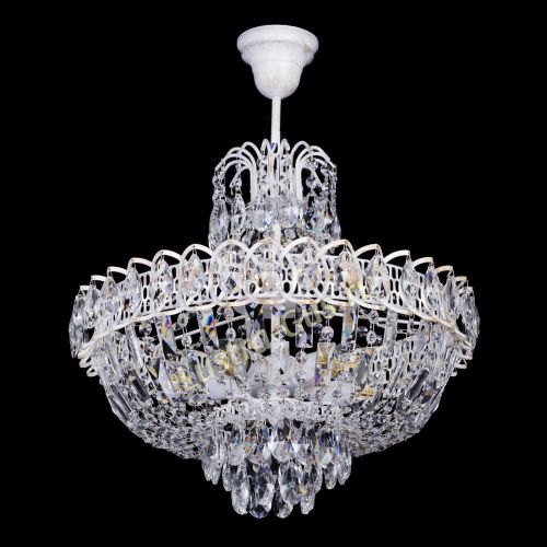 Люстра Астра Белая с подвесом в Химках Гусь Хрустальный