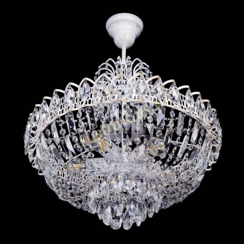 Люстра Астра Белая с подвесом в Химках Гусь Хрустальный