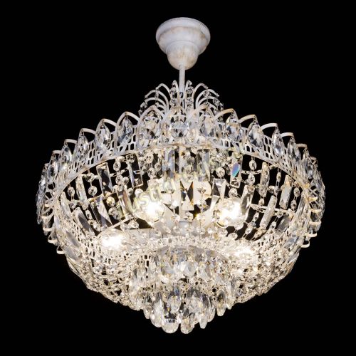 Люстра Астра Белая с подвесом в Химках Гусь Хрустальный