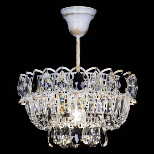 Люстра Астра Бутон №1 Черная - белая с подвесом в Химках Гусь Хрустальный