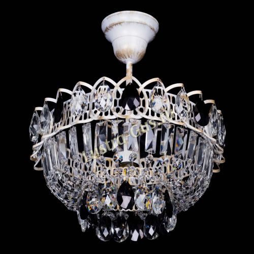 Люстра Астра Бутон №1 Черная - белая с подвесом в Химках Гусь Хрустальный