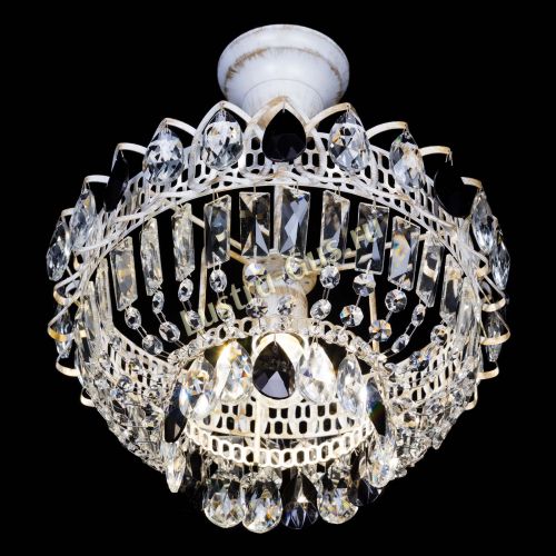 Люстра Астра Бутон №1 Черная - белая с подвесом в Химках Гусь Хрустальный