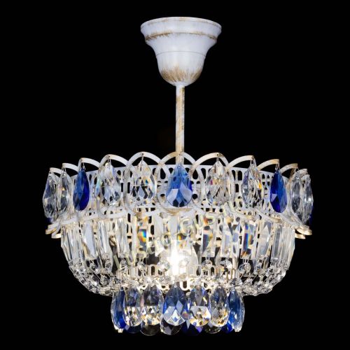 Люстра Астра Бутон №1 Синяя - белая с подвесом в Химках Гусь Хрустальный