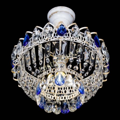 Люстра Астра Бутон №1 Синяя - белая с подвесом в Химках Гусь Хрустальный