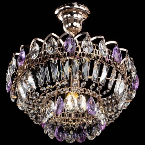Люстра Астра Бутон №1 с подвесом Фиолетовая в Химках Гусь Хрустальный