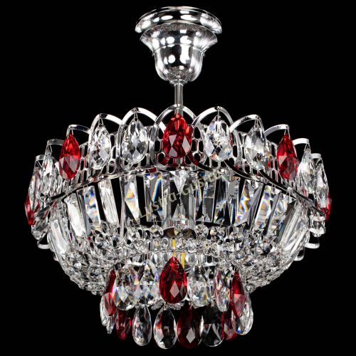 Люстра Астра Бутон №1 с подвесом Красная в Химках Гусь Хрустальный